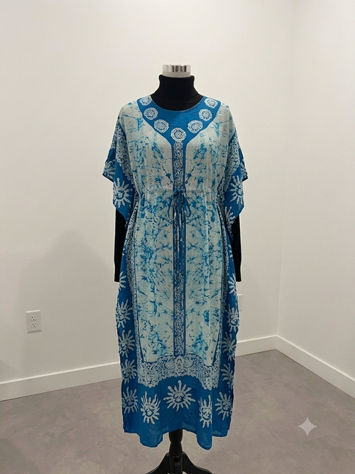 Batik Print Kaftan Maxi Dress