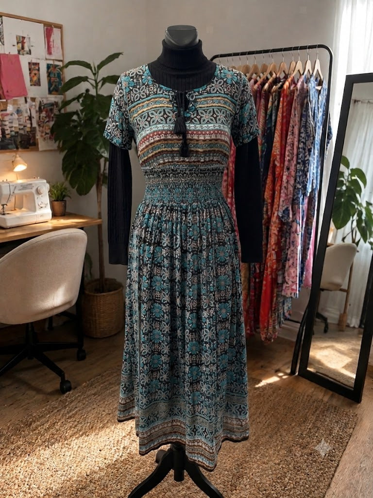 Floral Patterned Midi Dress