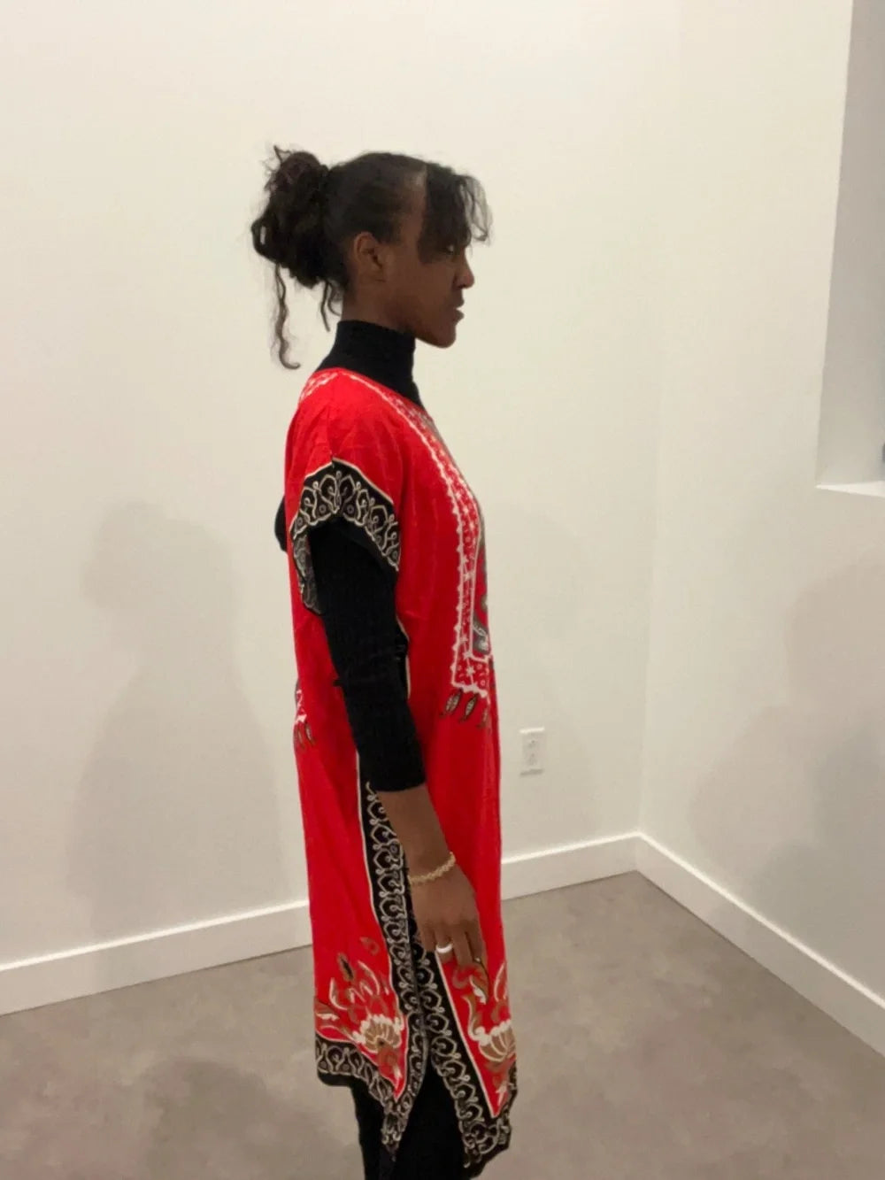 Boho Red Kaftan Dress