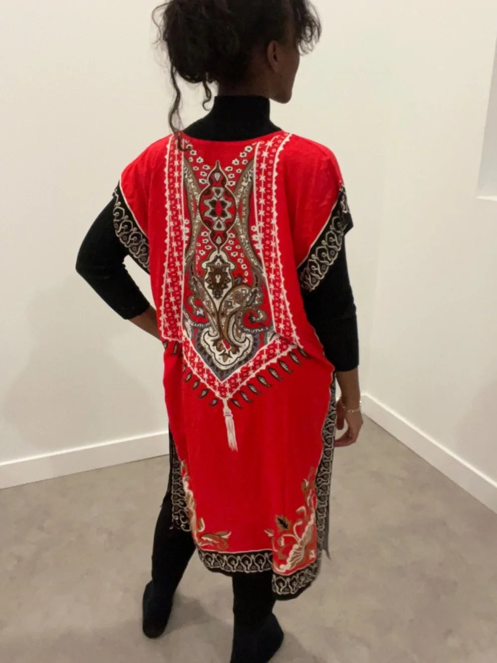 Boho Red Kaftan Dress