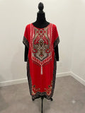 Boho Red Kaftan Dress