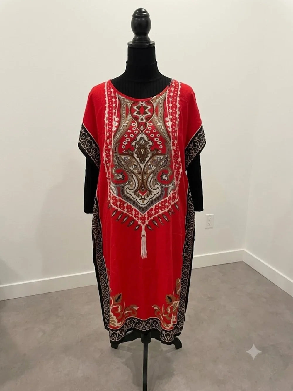 Boho Red Kaftan Dress
