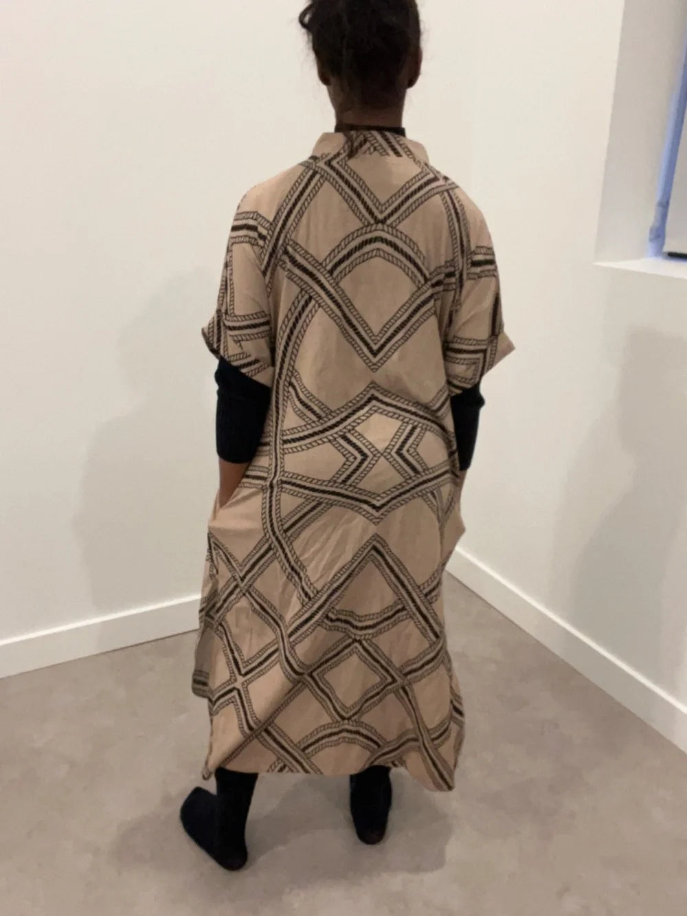 Print Midi Kaftan with Pockets
